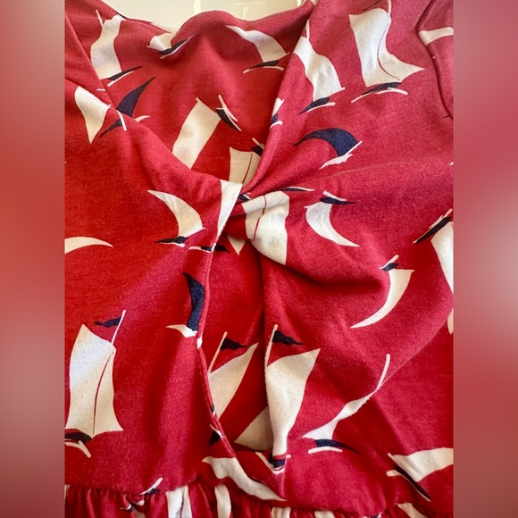 Polo Ralph Lauren sailboat dress with twisted keyhole back. Size M (8-10), red. - Picture 4 of 7